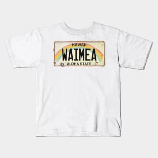 Vintage Hawaii License Plate WAIMEA Kids T-Shirt